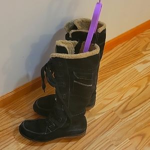 Timberland Tall Black Lace up Boots with Sidepocket Size 7